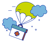 Parachute holding medical kit